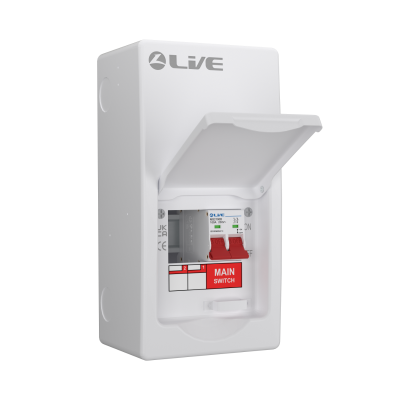 Live Electrical LSMC04/100 4 Way Metal Consumer Unit 100A Main Switch (2 usable)