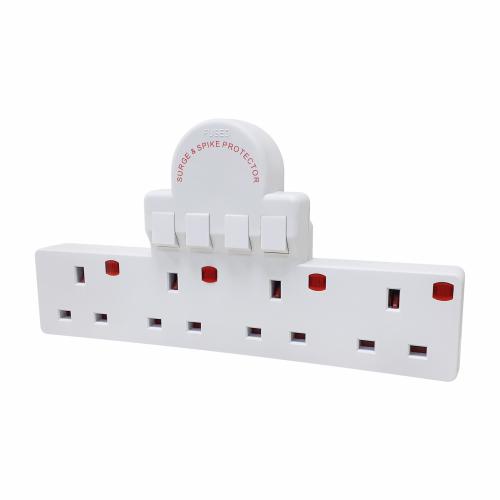 4 Way Anti Surge Plug Adaptor – Switched Power Protection Hub