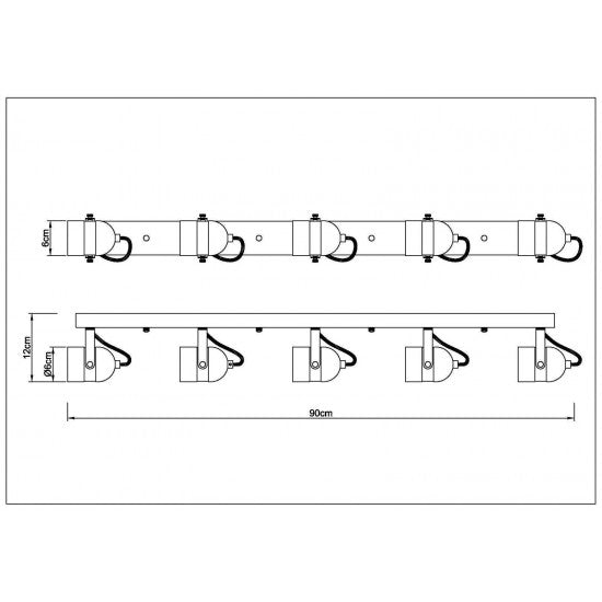 5 Way Ceiling Bar Fitting Spot Light LED GU10