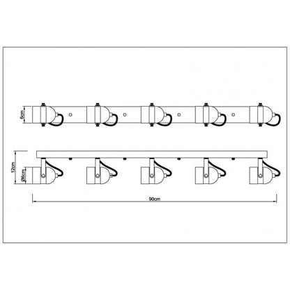 5 Way Ceiling Bar Fitting Spot Light LED GU10