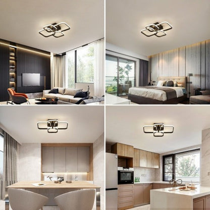 50W Square Designer LED CCT Adjustable Ceiling Light Black Finish