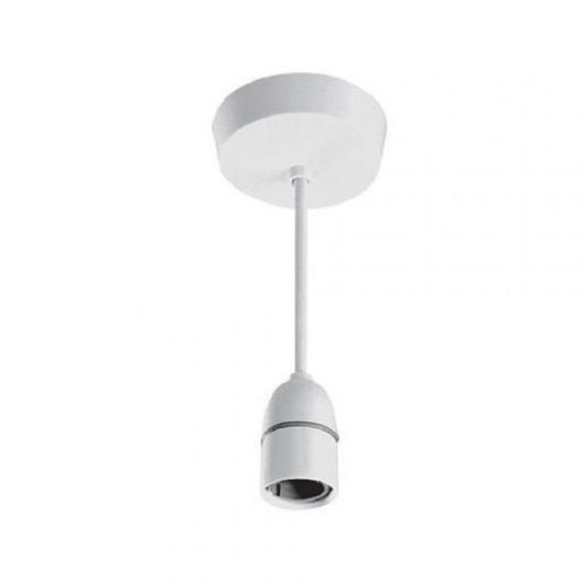 Complete B22 Pendant Set: Ceiling Rose & Lampholder in White