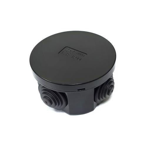 65mm Black Round Weatherproof Junction Box – Outdoor Cable Box