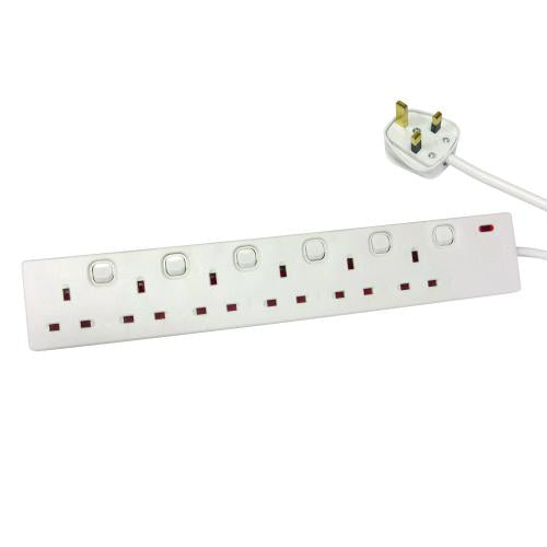 6G 2M 13A Switched Extension Lead – Controlled Multi Socket Power Strip