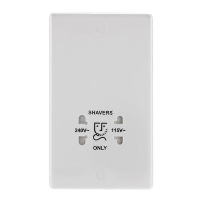 Nexus White Dual Voltage Shaver Socket – Safe & Versatile Bathroom Power