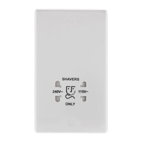 Nexus White Dual Voltage Shaver Socket – Safe & Versatile Bathroom Power