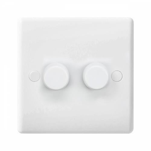 Nexus White 2 Gang 2 Way LED Dimmer Switch – Dual Lighting Precision