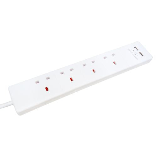4G 2M 13A 2xUSB Extension Lead – Smart Power & Charging Solution