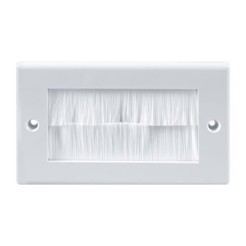 White 2G Letterbox Brush Plate – Smart Dual Cable Management Solution