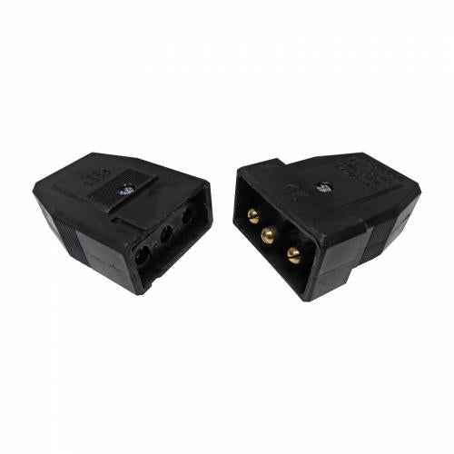 10 Amp 3 Pin Pull Apart Black Connector – Reliable 250V Cable Connector