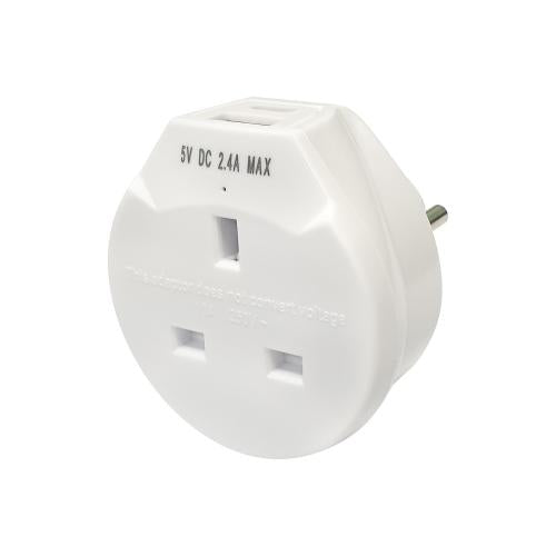 European Travel Adaptor with USB-A & USB-C – Smart Charging Plug