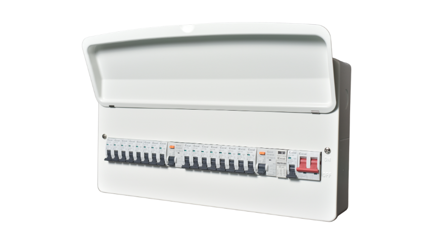 Dual RCD Consumer Unit with SPD – 16 Way 24 Module Board