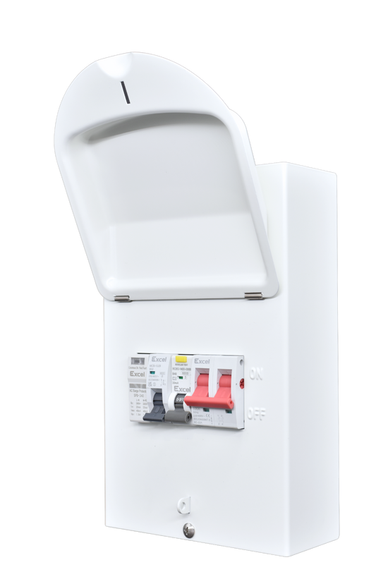 5 Module Garage Consumer Unit with 40A RCBO 100A Main Switch SPD