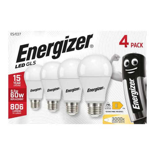 Energizer 4pk 8.5W LED ES GLS Bulb Warm White – Efficient Lighting Solution