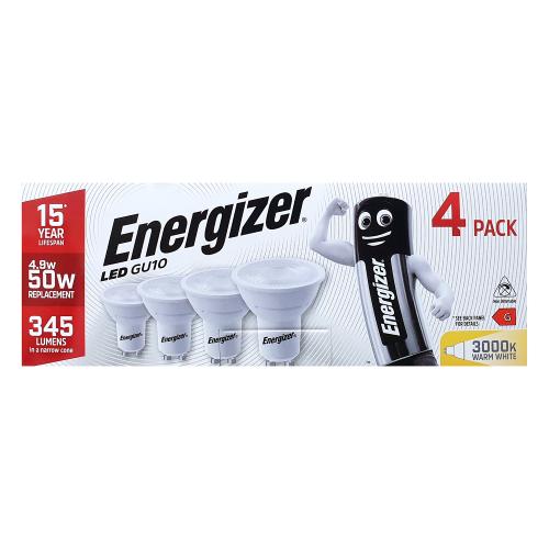 Energizer 4pk 4.9W LED GU10 Bulb Warm White