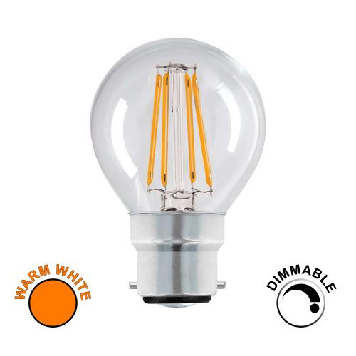 Elegant Dimmable 4.2W LED Filament BC Warm White Golf Bulb