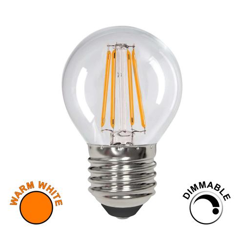 Premium Dimmable 4.2W LED Filament ES Warm White Golf Bulb