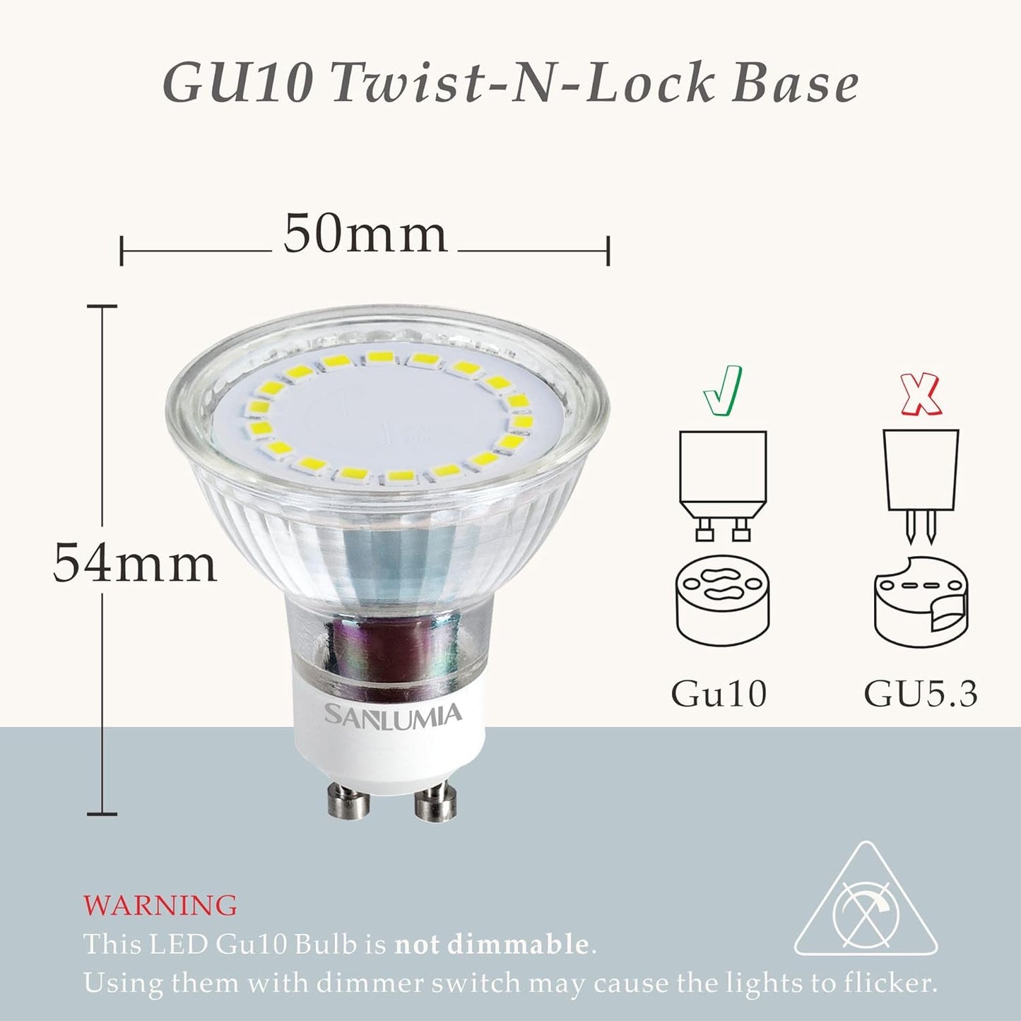 SSM ELECTRIC GU10 LED Bulbs 5W Natural White 4000K - Pack of 10