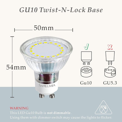 SSM ELECTRIC GU10 LED Bulbs 5W Natural White 4000K - Pack of 10