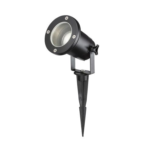 230V IP65 GU10 Spike Wall Light – Versatile Black Diecast Aluminium Fitting