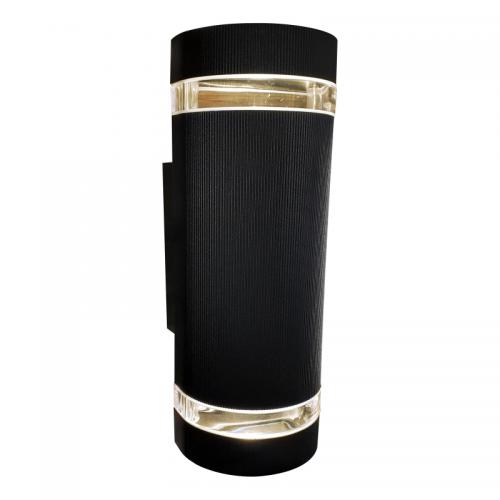 Helix Up and Down Outdoor Wall Light – Textured Black Diecast Aluminium