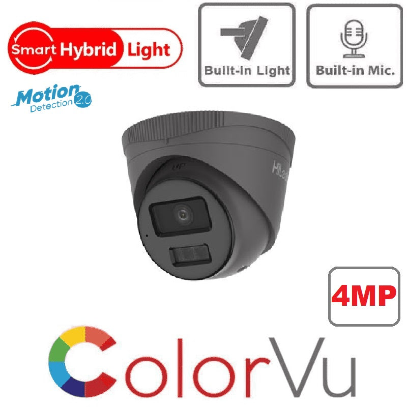 Advanced 4MP ColorVu Grey Turret Camera for Smart Security