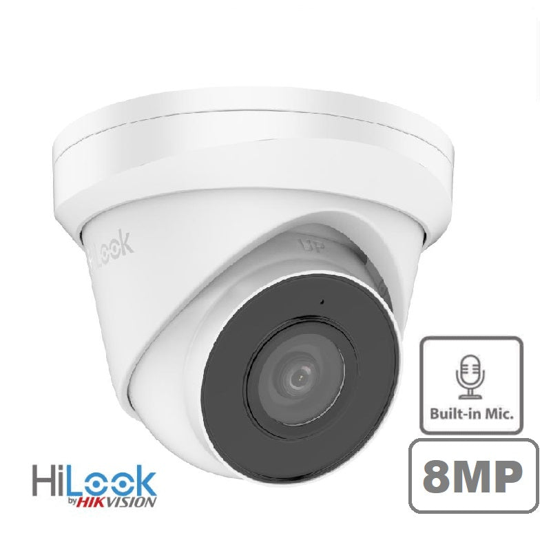HILOOK IP 8MP PoE Turret Camera with Mic IPC-T280H-MUF