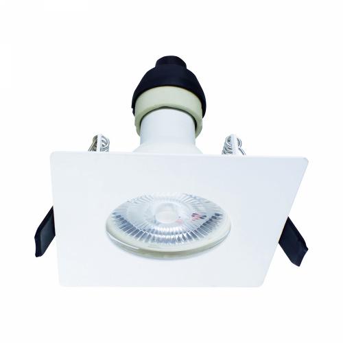 Integral White Square Fire Rated GU10 Downlight – Ultra-Thin Bezel with Modern Geometry