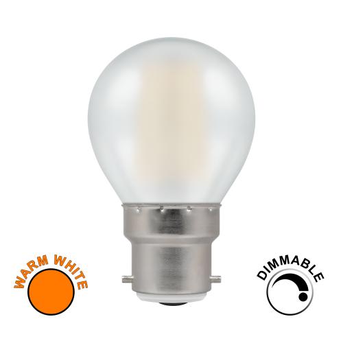 Elegant Dimmable 5W LED Filament Pearl BC Warm White Golf Bulb