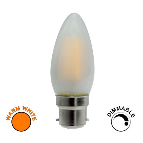 Dimmable 5W LED Filament Pearl SBC Warm White Candle Bulb