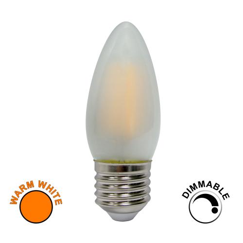 Dimmable 5W LED Filament Pearl ES Warm White Candle Bulb
