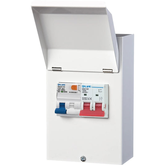Live LEV440-MS 4 Way Metal Enclosure EV Unit with Main Switch