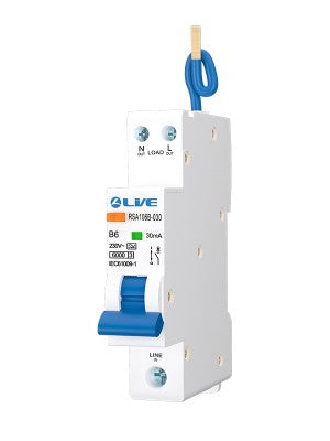 Live Electrical 6A Type A Mini RCBO 30mA 6kA