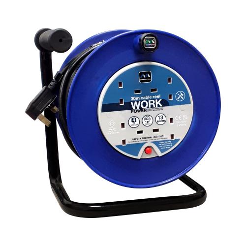 30M 13A 4 Socket Cable Reel – Extra Long Heavy Duty Power Solution