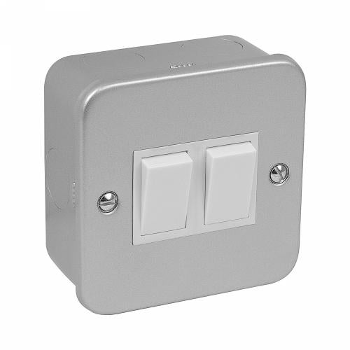 Metal Clad 2 Gang 2 Way Switch – Heavy Duty Dual Circuit Control