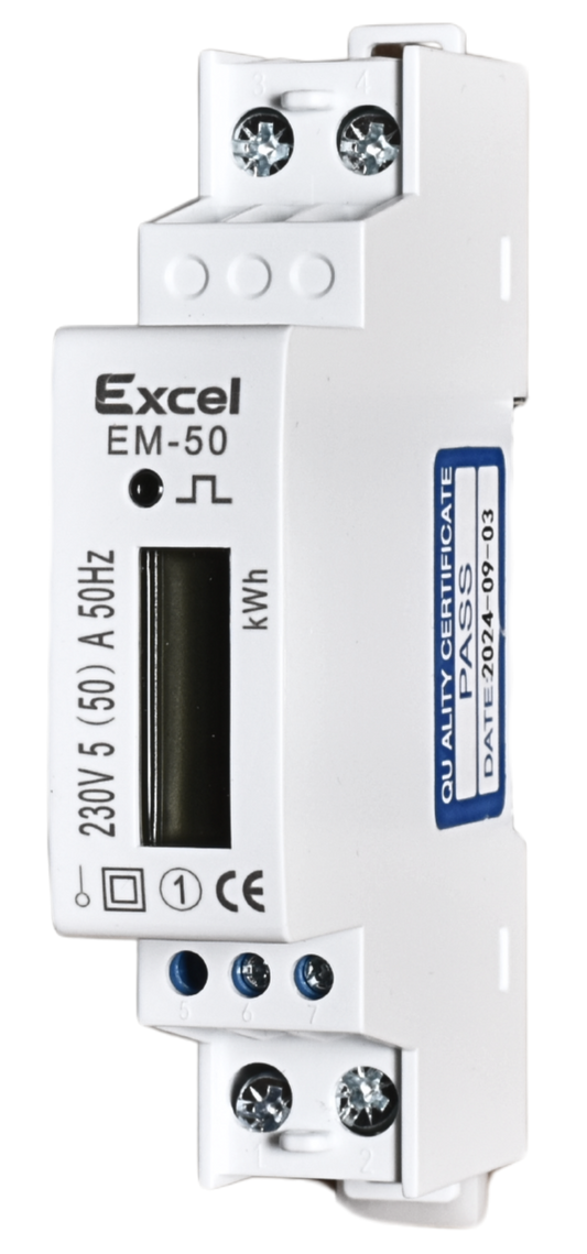 50A DIN Rail Mounted Energy Meter – Accurate Power Monitoring Solution