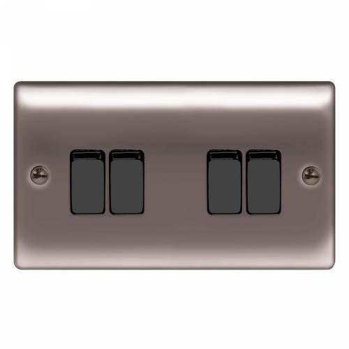 4 Gang 2 Way Switch Black Nickel – Premium Multi-Light Control