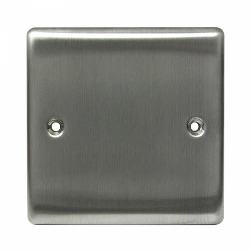 Brushed Steel Blank Plate | 1 Gang Cover for Unused Boxes