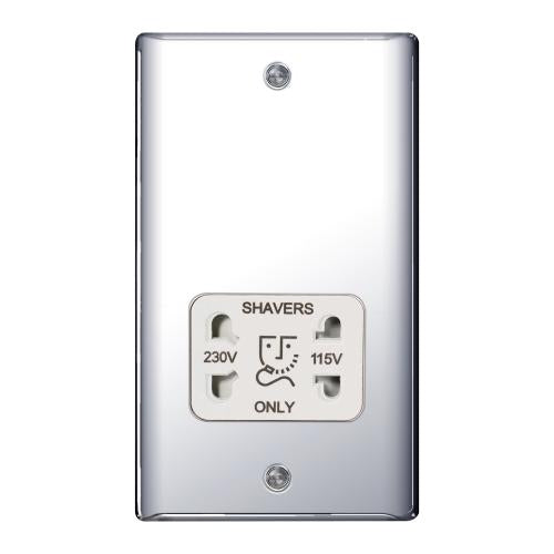 Polished Chrome Shaver Socket | Dual Voltage 115V/230V