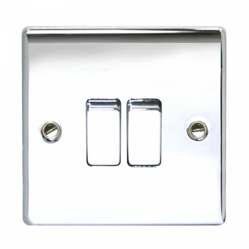 2 Gang 2 Way Switch Polished Chrome – Modern Stylish Dual Control Wall Switch