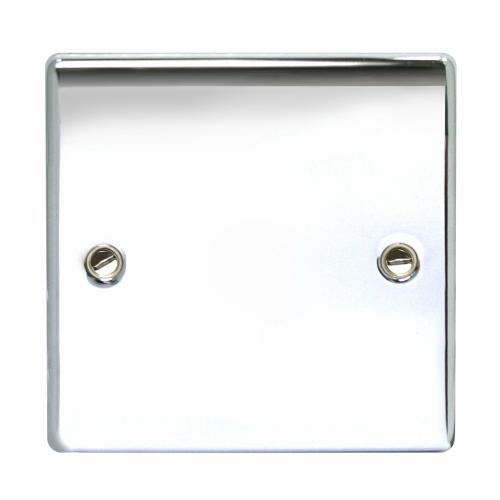 Polished Chrome Blank Plate | 1 Gang Cover for Unused Boxes
