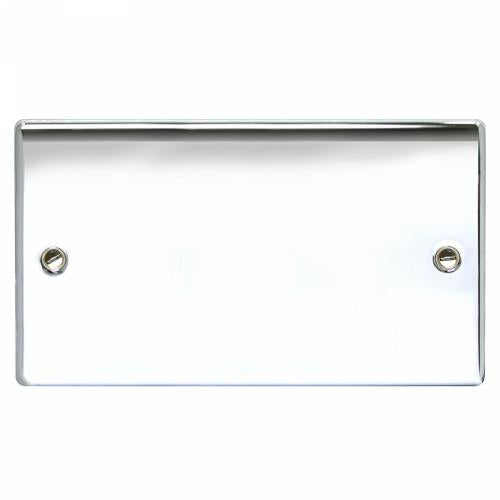 Polished Chrome Double Blank Plate | 2 Gang Cover