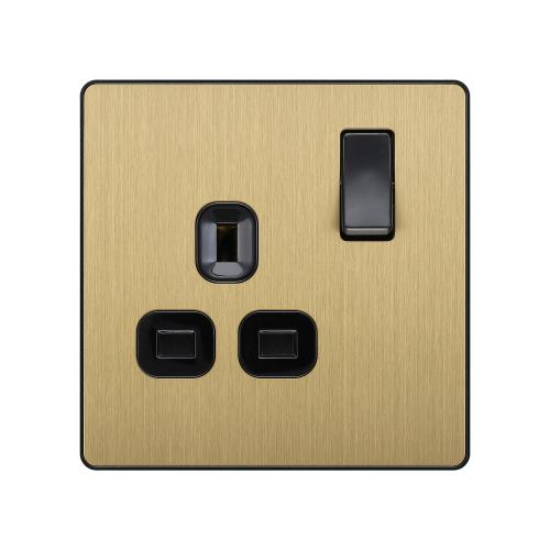 Striking Contrast: Satin Brass Socket with Bold Black Inserts
