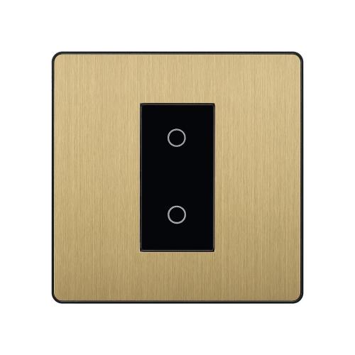 Touch-Activated Ambience – Satin Brass Dimmer with 2-Way Control