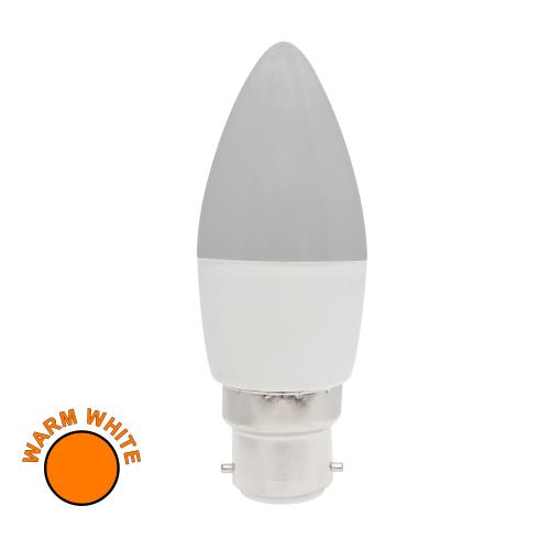 Cosy 4.5W BC Opal LED Warm White Candle Bulb – Soft 3000K Illumination