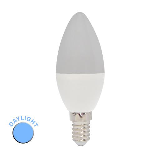 Compact 4.5W SES Opal LED Daylight Candle Bulb – 40W Equivalent E14 Cap