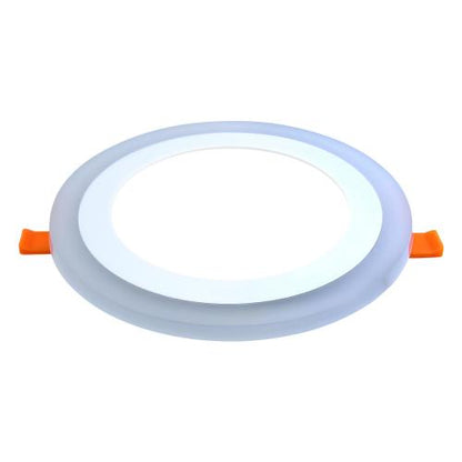LED Recessed Double Color Round Panel Light – Blue Frame Accent Lighting