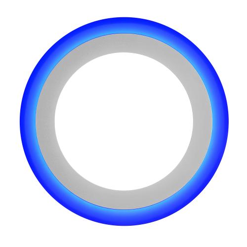 LED Recessed Double Color Round Panel Light – Blue Frame Accent Lighting