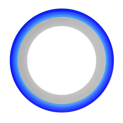 LED Recessed Double Color Round Panel Light – Blue Frame Accent Lighting