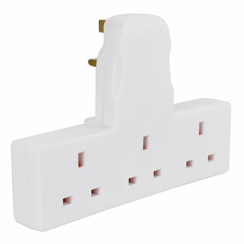 3 Way Multi Socket Adaptor – Compact 3 Gang Power Extension